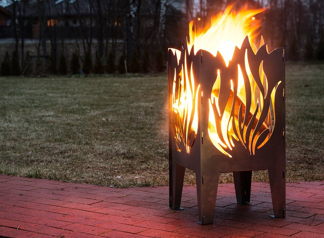 Fire Basket (Fire Pit) Flame, Witch or Dragon Shape Design 